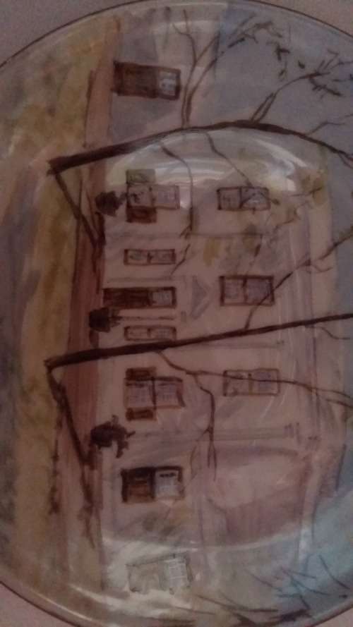 Hand Painted ceramic plate of Stellenbosch Museum.